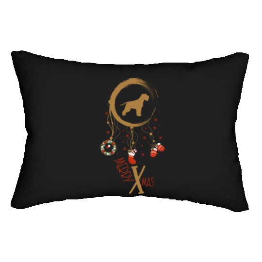 dog dreamcatcher Christmas Schnauzer Lumbar Pillows