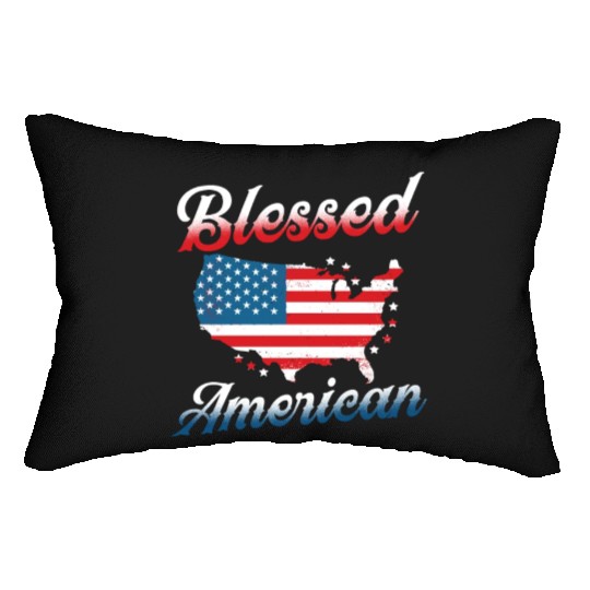 Blessed American Patriotic USA America US Lumbar Pillows