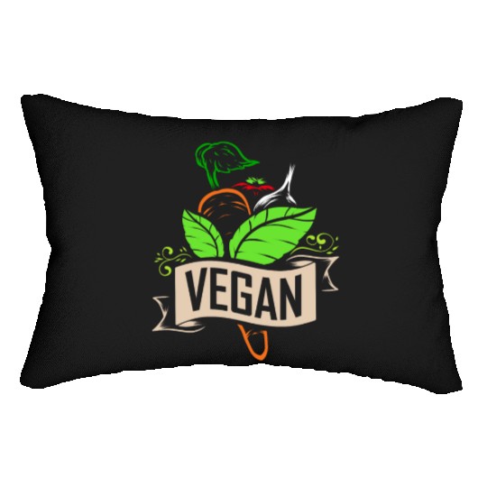 Carrot, Onion And Tomato Logo For Vegetarians And Lumbar Pillows