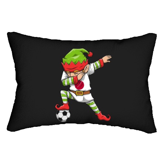 Soccer Boy Dabbing Elf Squad Christmas Jersey Lumbar Pillows