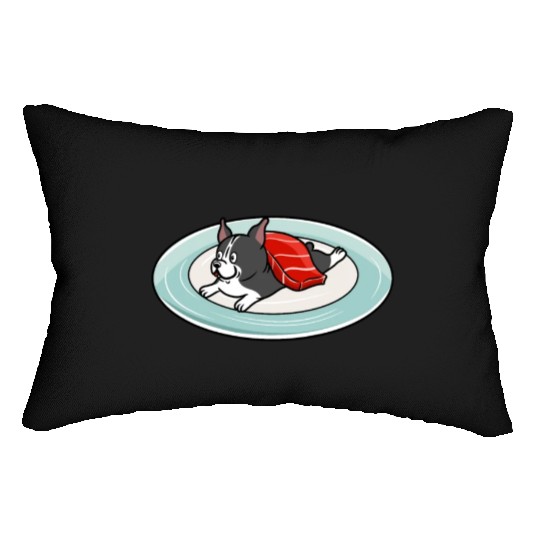 Boston Terrier Nigiri Sushi Lumbar Pillows