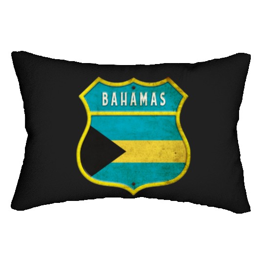 Bahamas coat of arms flag design Lumbar Pillows
