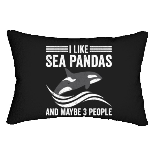 Funny Orca Whale Sea Panda and Maybe 3 People Lumbar Pillows