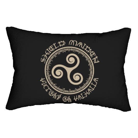 Shield Maiden Victory Or Valhalla Viking Triskel Lumbar Pillows