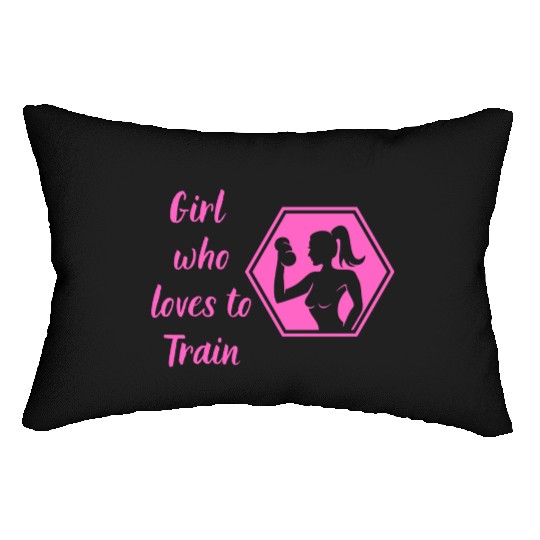 GYM Girl who loves to train Lumbar Pillows