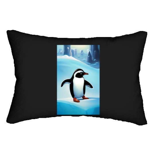 Penguin on ice Lumbar Pillows