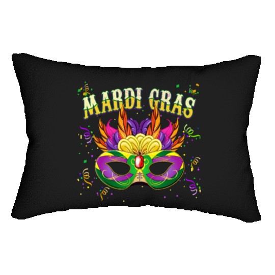 Mardi Gras - Simple Mardi Gras Costume Lumbar Pillows