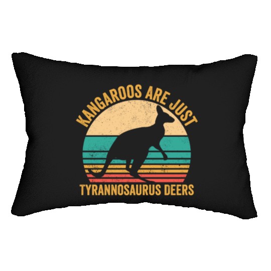 Funny Kangaroo Are Just Tyrannosaurus Deers Retro Lumbar Pillows