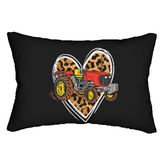 Tractors Love Harvester Driver Farmer Farm Leopard Lumbar Pillows