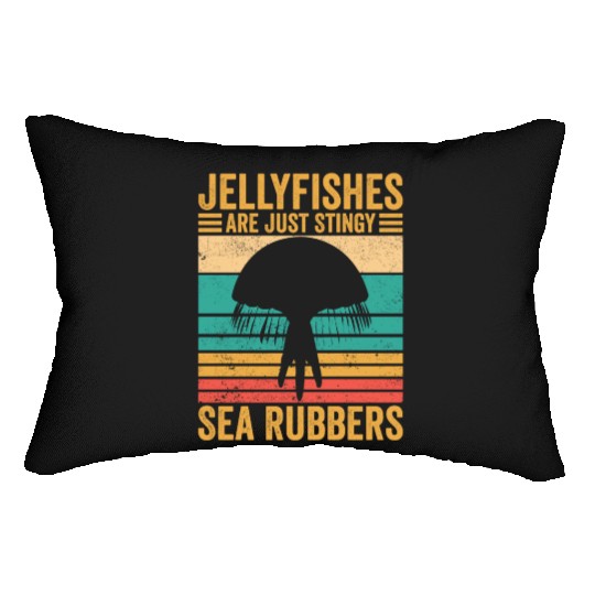 Funny Jellyfish Are Just Stingy Sea Rubbers Retro Lumbar Pillows