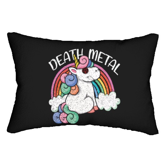 Rainbow Unicorn Satan Love Metal Music Heavy Rock Lumbar Pillows