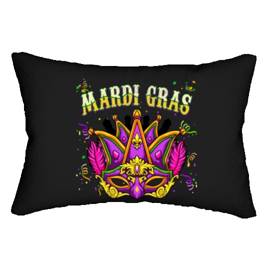 Cool Mardi Gras Mask - Mardi Gras Lumbar Pillows