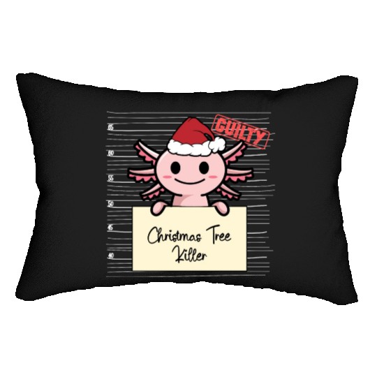 Axolotl christmas funny prison Lumbar Pillows