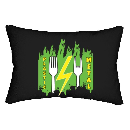 Rock Sign Funny Fork Metal Kid Music Lover Rocker Lumbar Pillows