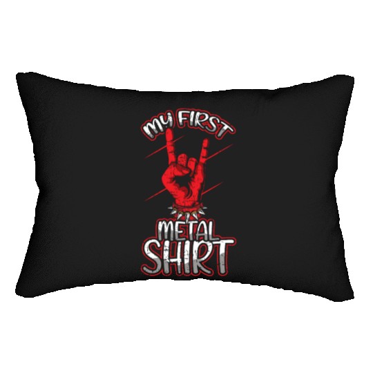 Metal Kid Rocker Sign Rock Hand First Metal Lumbar Pillows