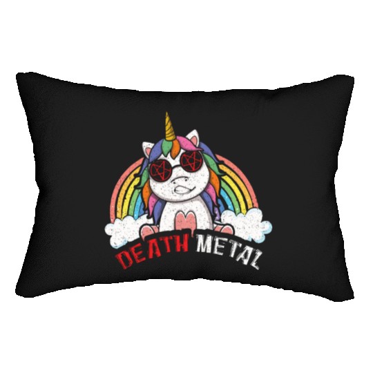 Satan Rainbow Unicorn Love Metal Music Heavy Rock Lumbar Pillows
