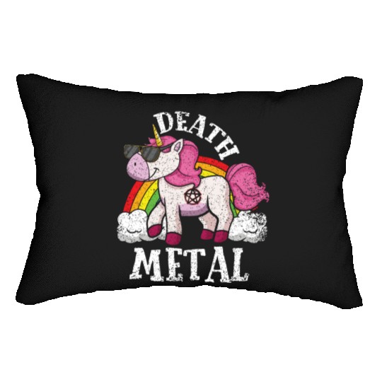 Rainbow Unicorn Rocker Love Metal Music Heavy Rock Lumbar Pillows