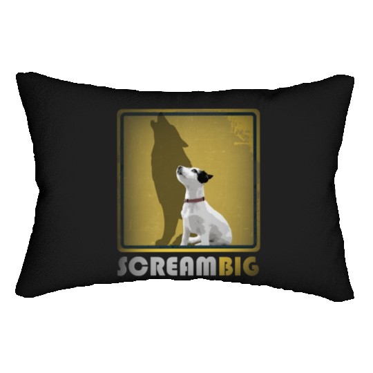 Dog sweet Puppy Jack Russell, Scream Big Wolf Lumbar Pillows