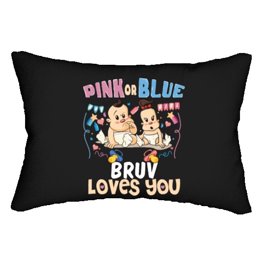 Pink or Blue Bruv Loves You Best Brother Ever Big Lumbar Pillows