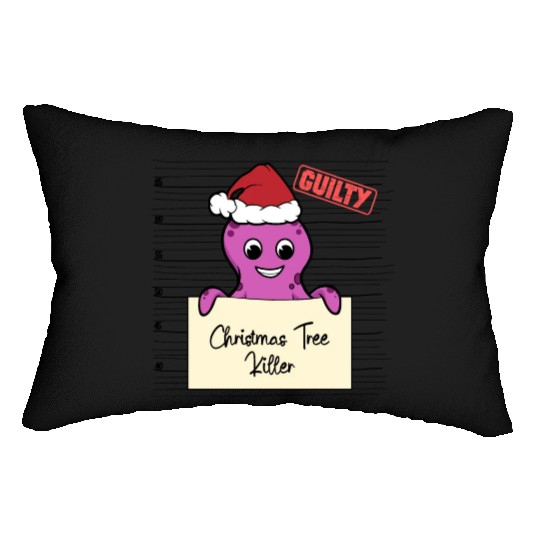 Octopus christmas funny prison Lumbar Pillows