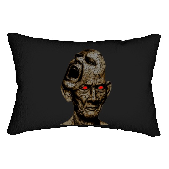Stoic Old Man With Cracked Leathery Skin Red Eyes Lumbar Pillows