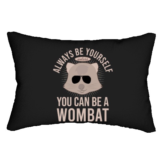 Native Australian Animal Lovers Cute Wombat Lumbar Pillows