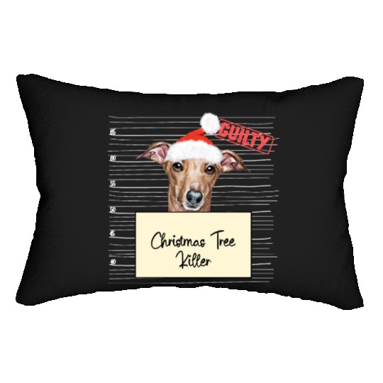 Italian Greyhound christmas funny prison Lumbar Pillows