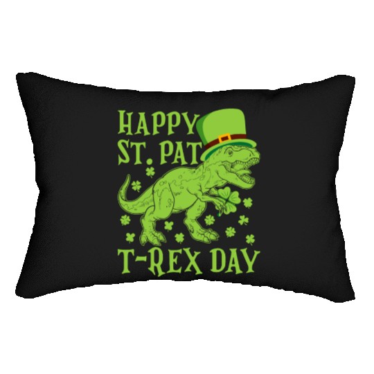 Happy St Pat Trex Day Dino St Patricks Day Toddler Lumbar Pillows