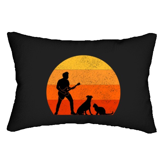 Bass Guitar Player Musician Bassist Cat Dog Animal Lumbar Pillows