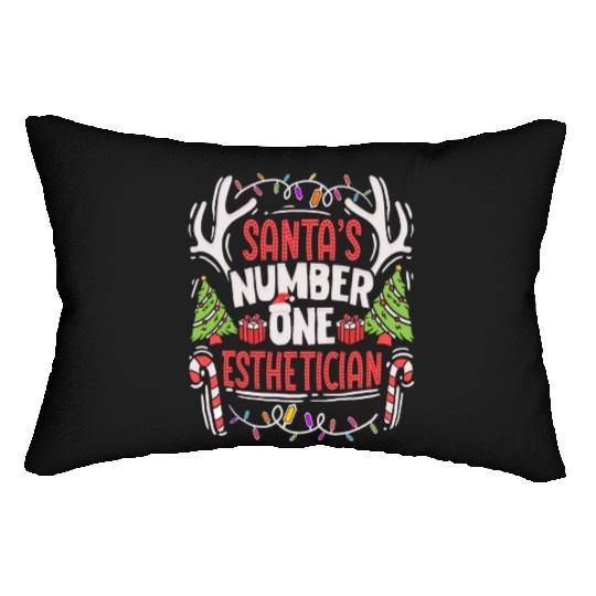 Santas Number One Esthetician Christmas Skin Care Lumbar Pillows