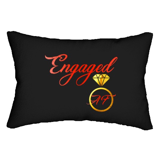 engaged af engagement valentines day Lumbar Pillows
