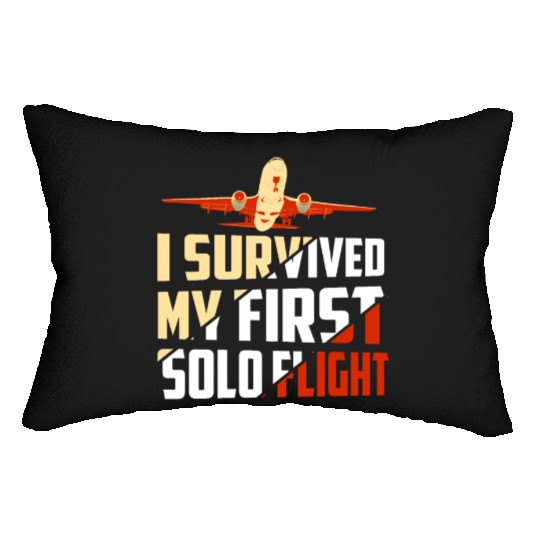 I Survived My First Solo Flight Aviation Lumbar Pillows