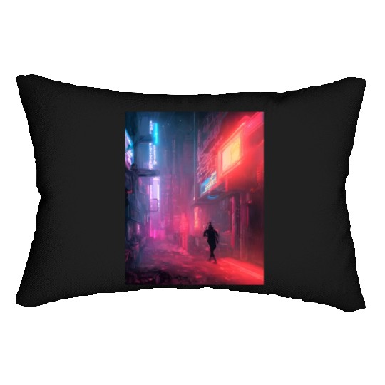urban ninja stalking the night Lumbar Pillows
