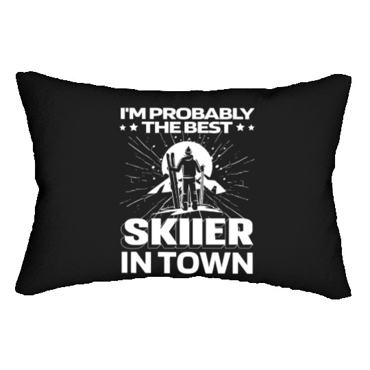 Skiing Skier Funny Lumbar Pillows