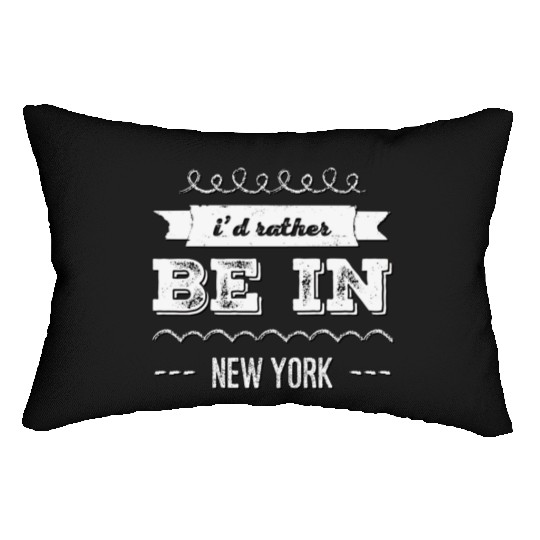 I'd rather be in New York City taxi Broadway Wall Lumbar Pillows