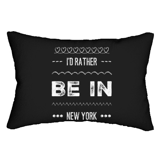 I'd rather be in New York City taxi Broadway Wall Lumbar Pillows