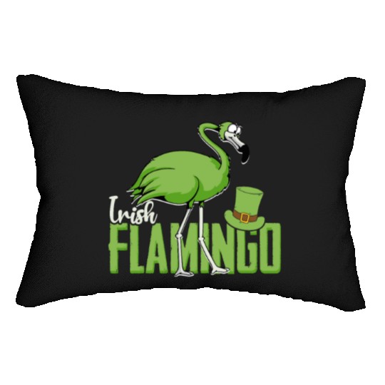 Irish Flamingo - bird Lumbar Pillows