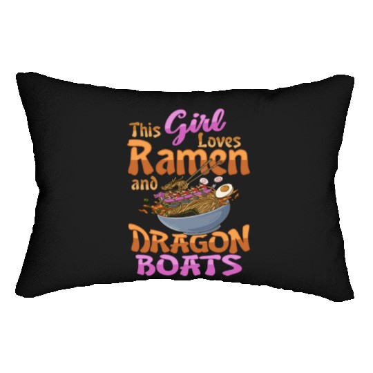 Ramen and Dragon Boat Racing Design for Dragon Lumbar Pillows
