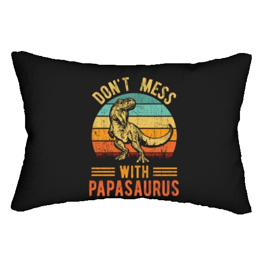 Papa Dad Father Dinosaur Funny Design - Papasaurus Lumbar Pillows