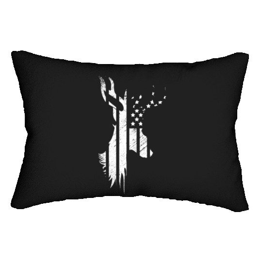 Camouflage Flag Deer Hunting America Flag Lumbar Pillows