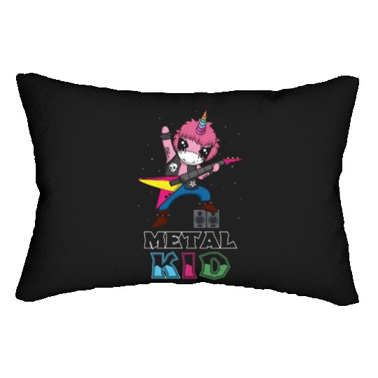 Rocker Unicorn Guitar Metal Kid Music Heavy Rock Lumbar Pillows