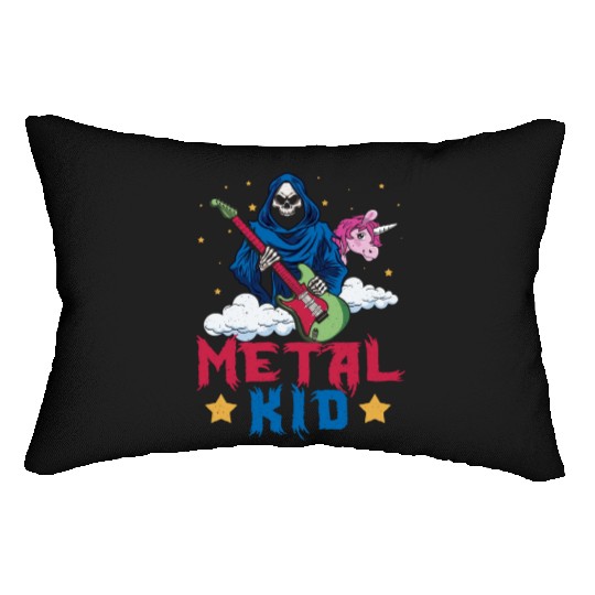 Grim Bone Unicorn Rainbow Metal Rock Metal Kid Lumbar Pillows