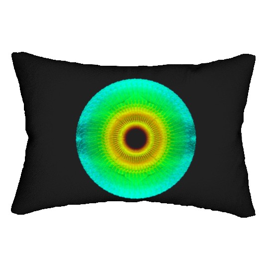 Golden Mint Green Geometrical Sun Circle Pattern Lumbar Pillows