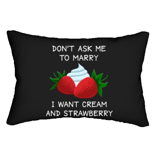 Relationship Status Funny Single Strawberry Lover Lumbar Pillows