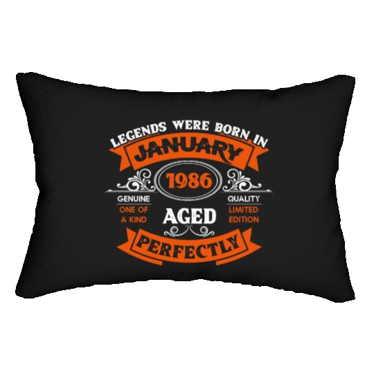 Legends Were Born In January 1986 Birthday Gift Lumbar Pillows