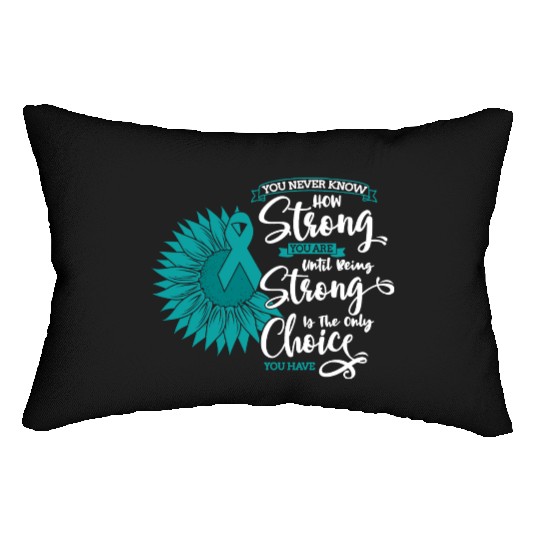 Cervical Cancer Awareness Month Teal Sunflower Lumbar Pillows