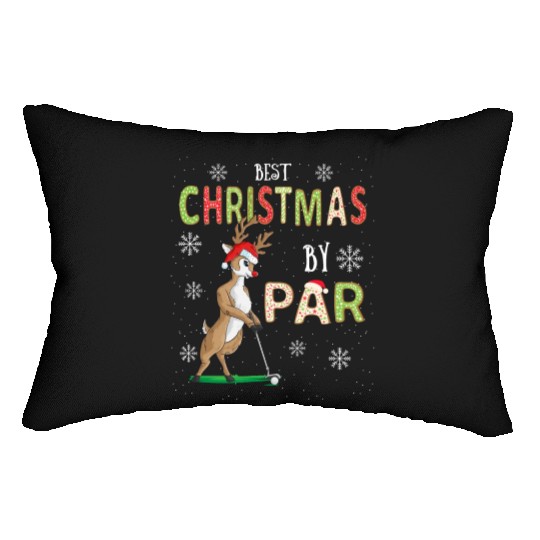 Golf Reindeer Pun Golfer Christmas Golfing Lumbar Pillows