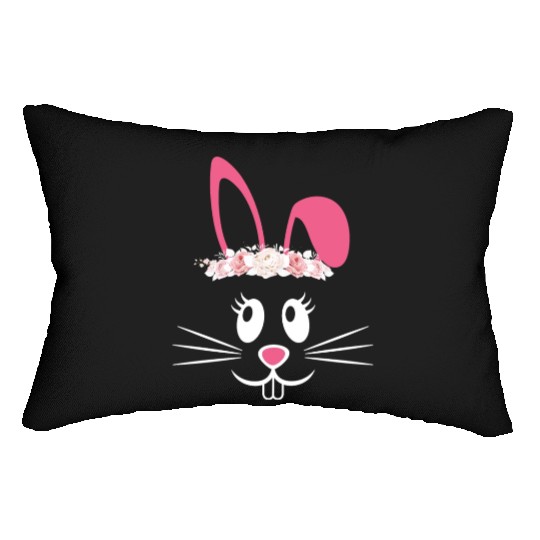 Cute Bunny Hairdress Flowers Women Girls Easter Lumbar Pillows