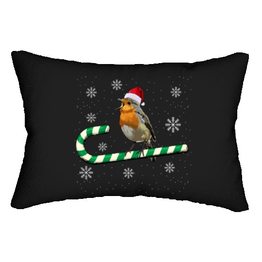 Robin Bird Watching Redbreast Birding Christmas Lumbar Pillows