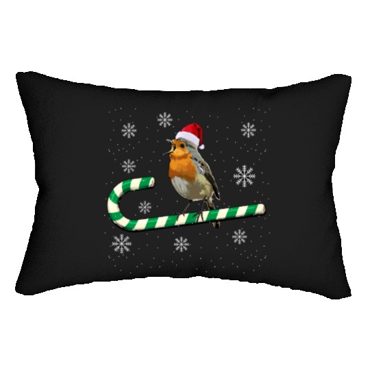 Robin Bird Watching Redbreast Birding Christmas Lumbar Pillows
